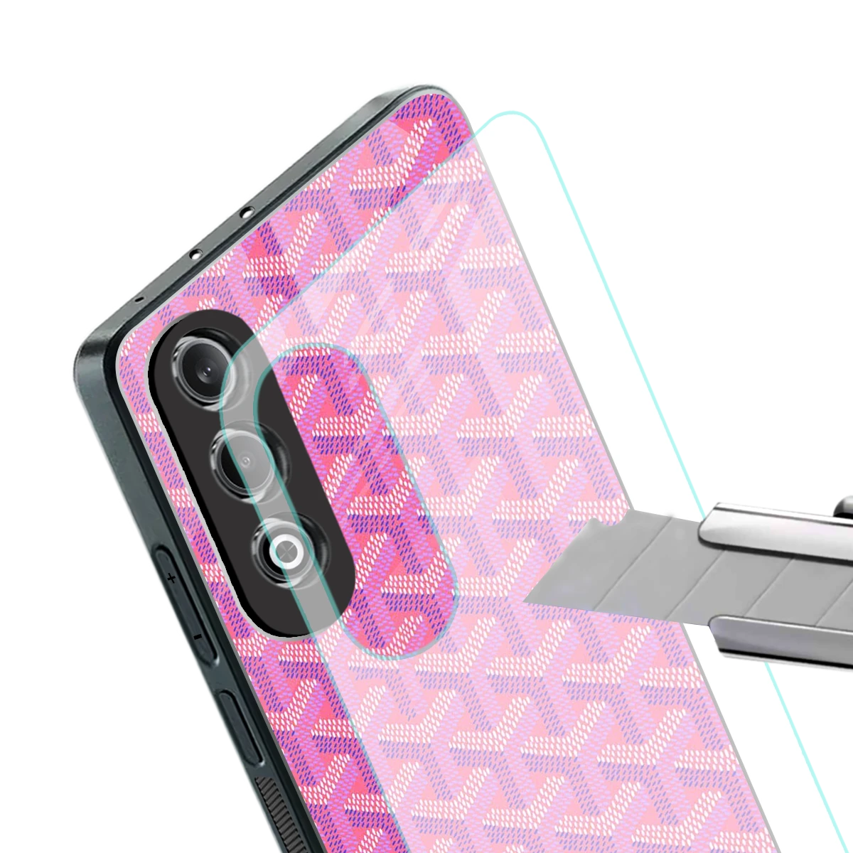 Fusion Wave Pink stylish phone case for oneplus nord ce 4 | glossy glass and slim fit