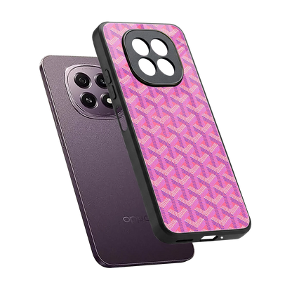 Fusion Wave Pink sleek oppo f29 5g cover with tempered glass back and TPU edges