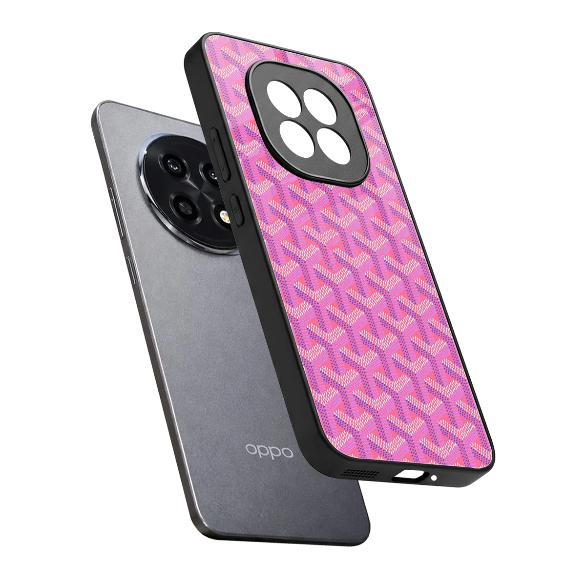 Fusion Wave Pink sleek oppo f29 pro 5g cover with tempered glass back and TPU edges