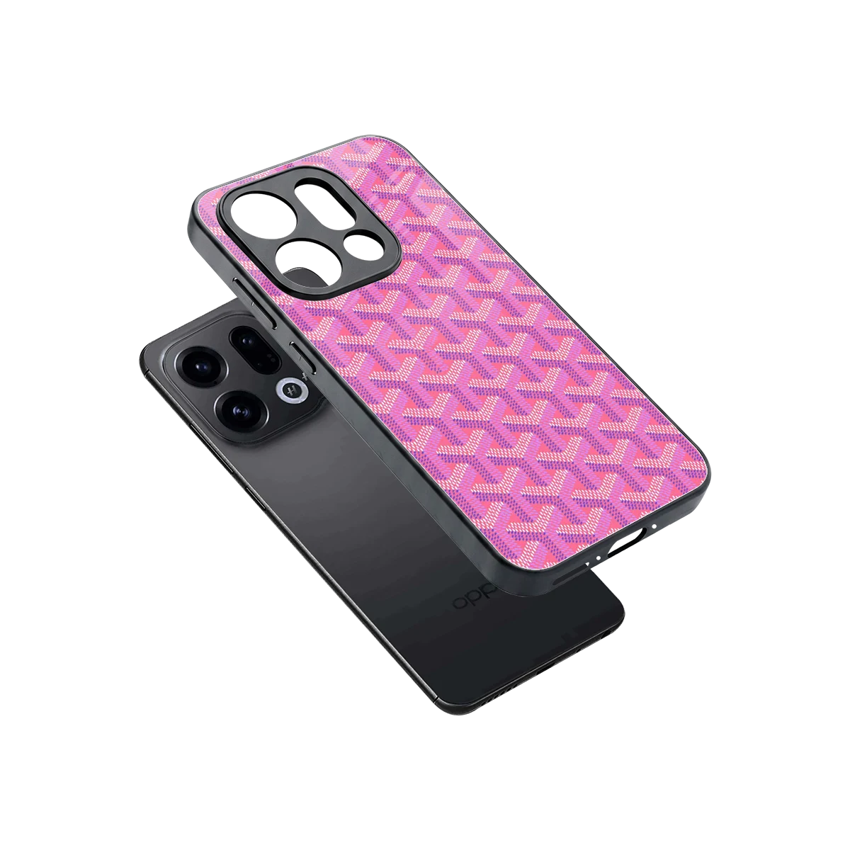 Fusion Wave Pink sleek oppo find x9 cover with tempered glass back and TPU edges
