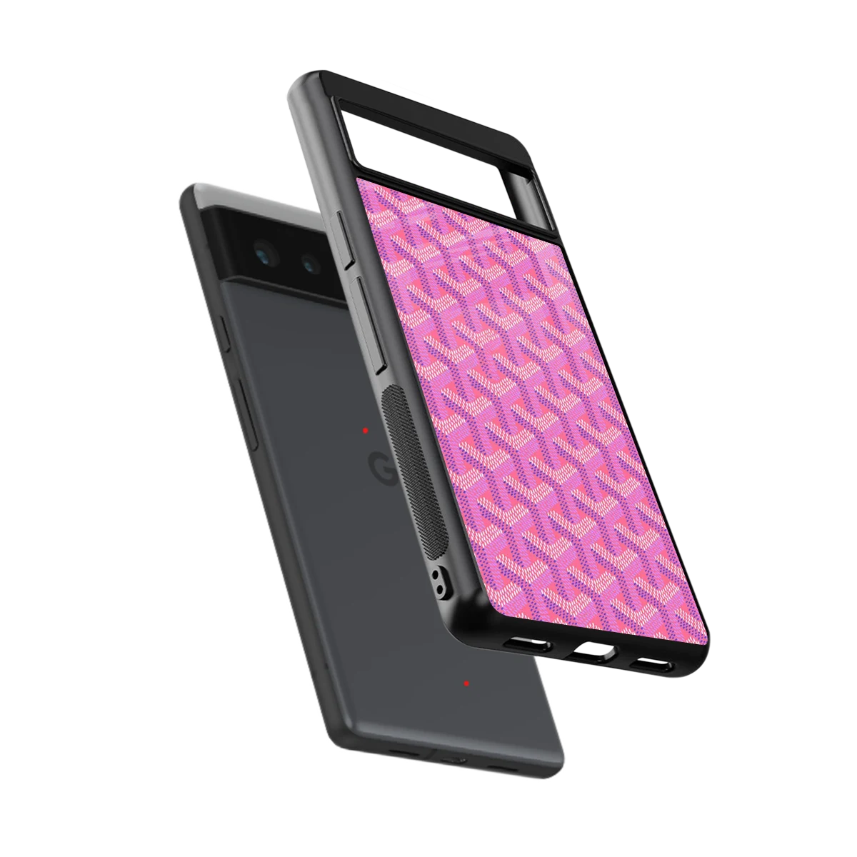 Fusion Wave Pink sleek google pixel 6 cover with tempered glass back and TPU edges