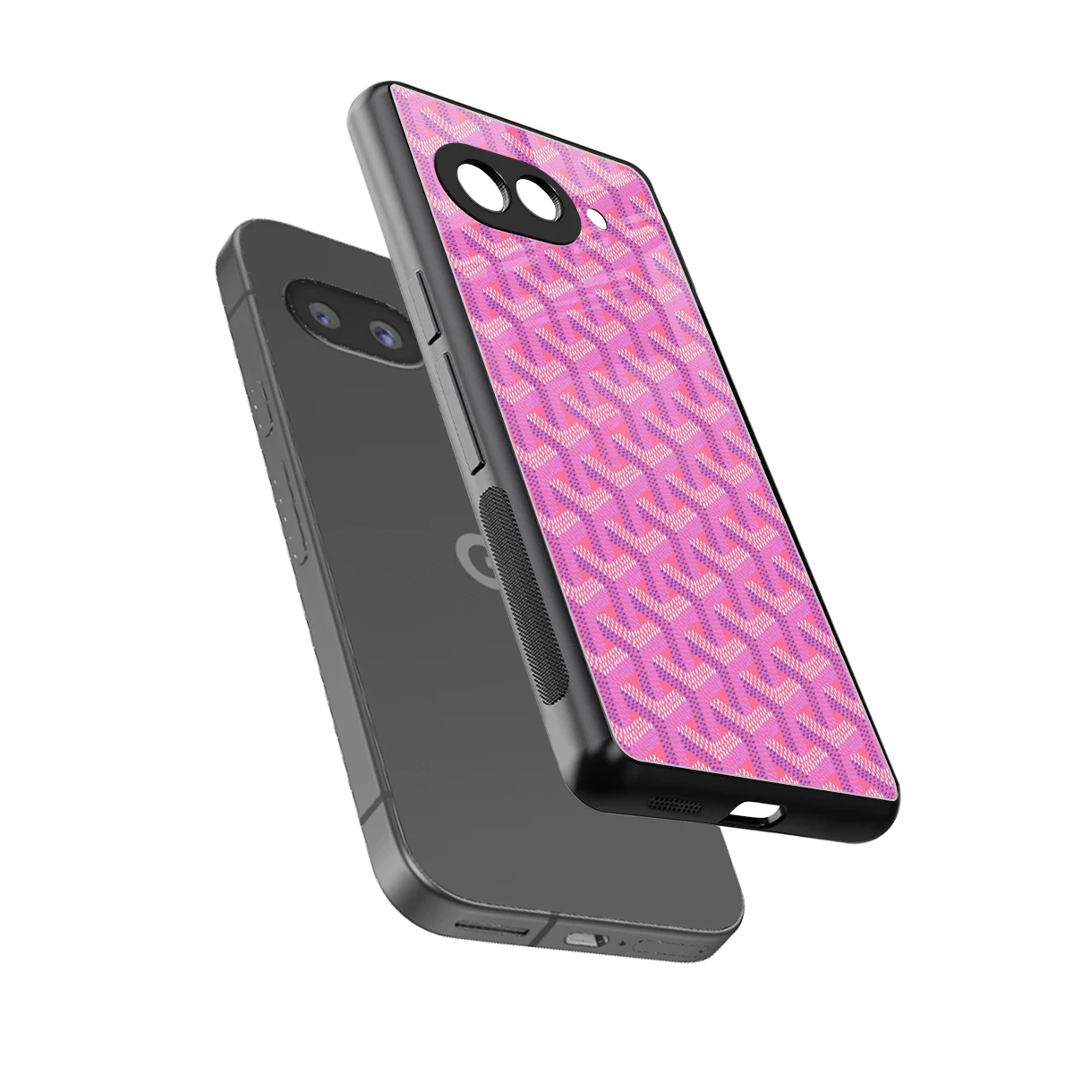 Fusion Wave Pink sleek google pixel 10a cover with tempered glass back and TPU edges
