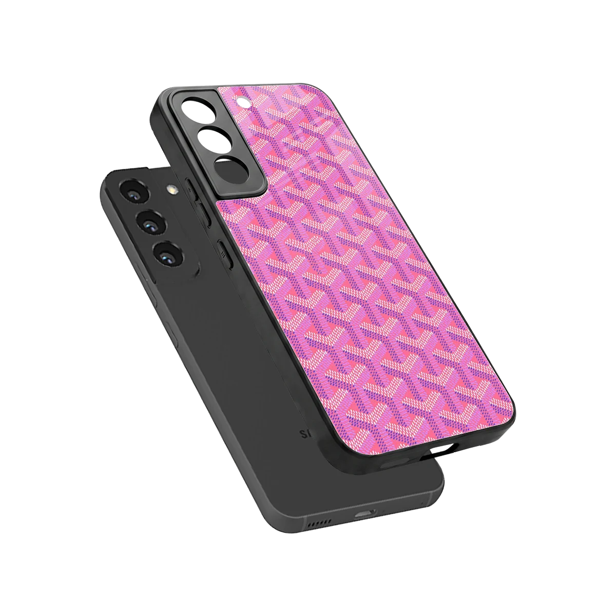Fusion Wave Pink sleek samsung galaxy s22 cover with tempered glass back and TPU edges