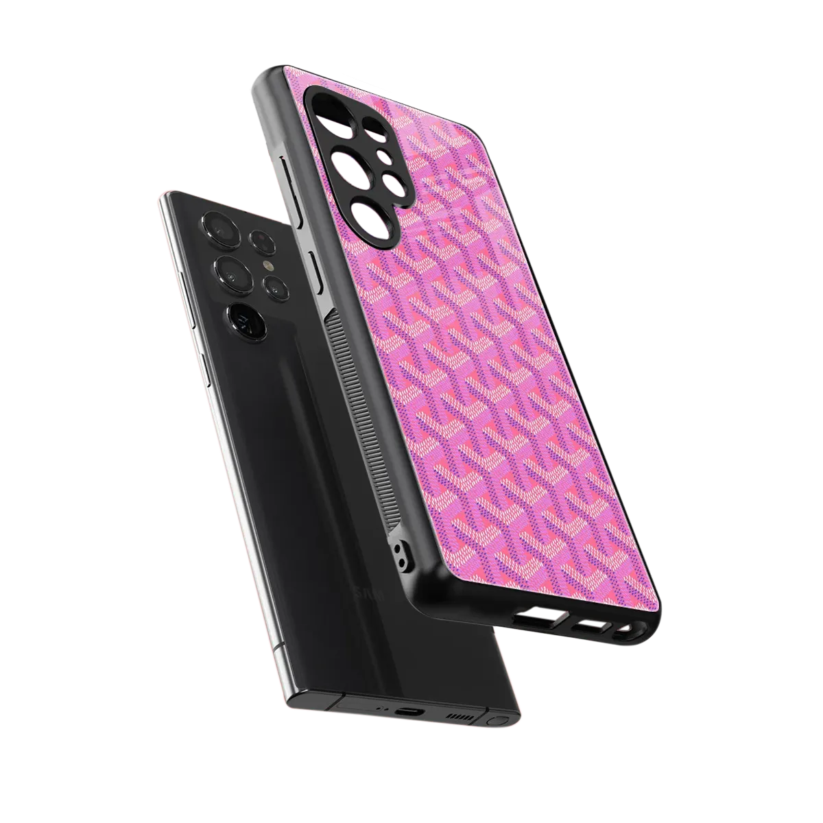 Fusion Wave Pink sleek samsung galaxy s25 ultra cover with tempered glass back and TPU edges