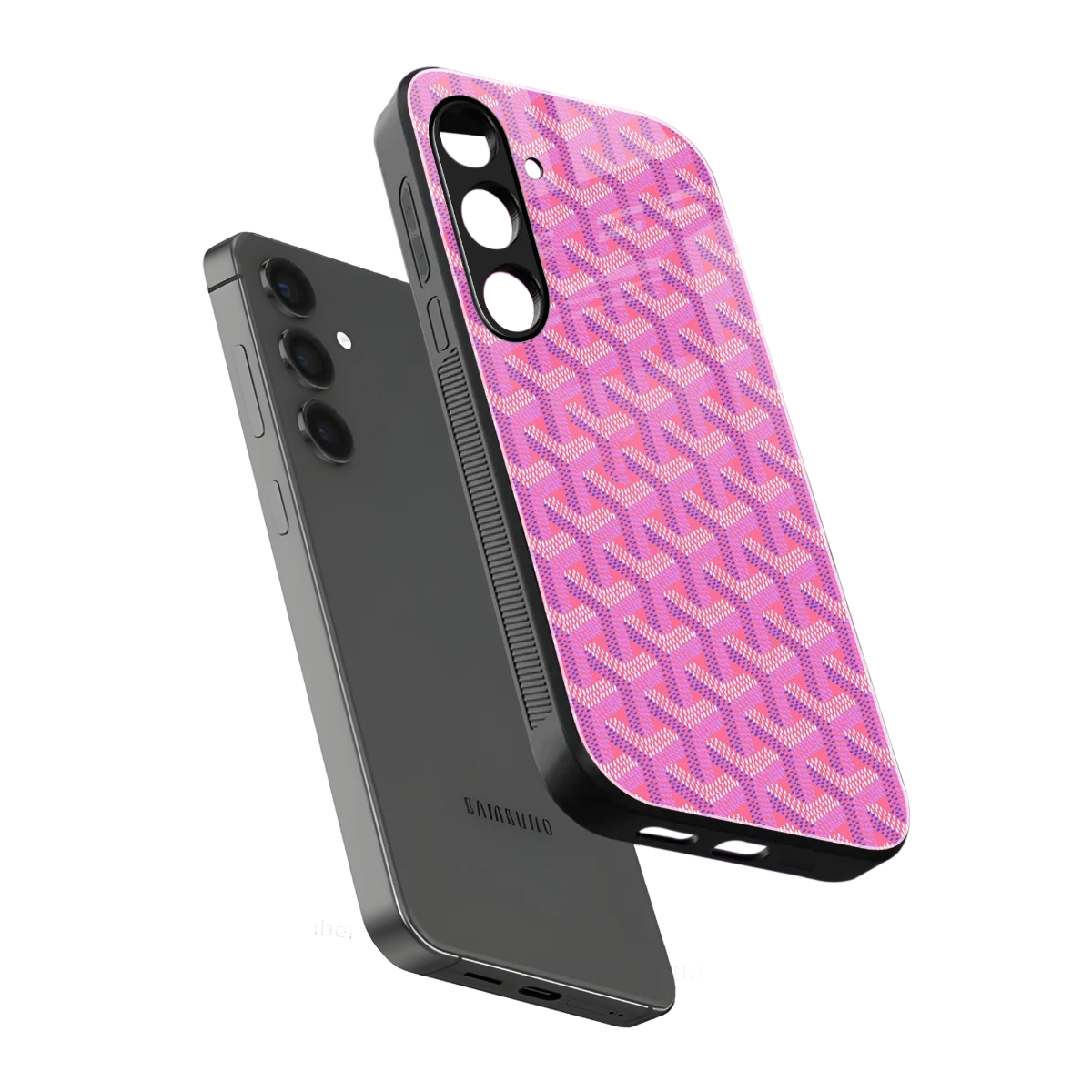 Fusion Wave Pink sleek samsung galaxy s24 plus cover with tempered glass back and TPU edges