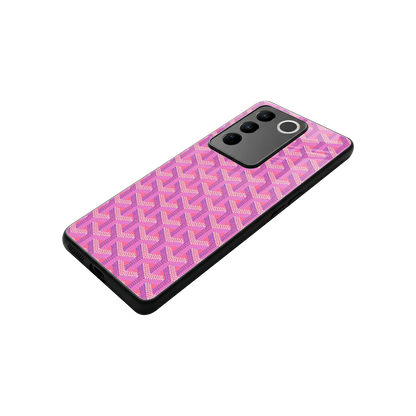 Fusion Wave Pink stylish phone case for vivo v27 5g | glossy glass and slim fit