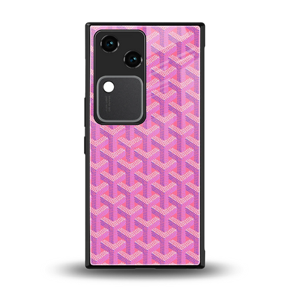 Fusion Wave Pink back phone cover | glass case for vivo v30