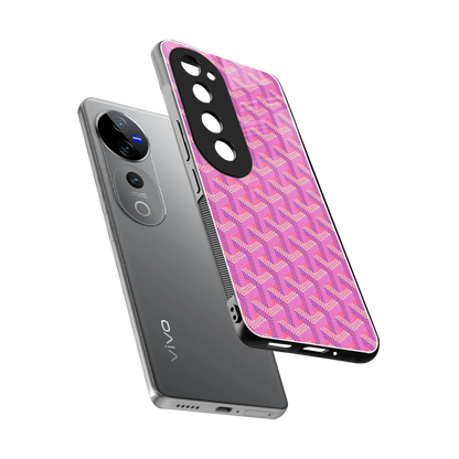 Fusion Wave Pink sleek vivo v40 pro cover with tempered glass back and TPU edges