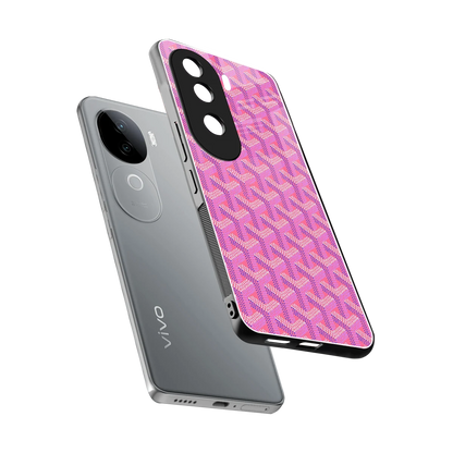 Fusion Wave Pink sleek vivo v40e cover with tempered glass back and TPU edges