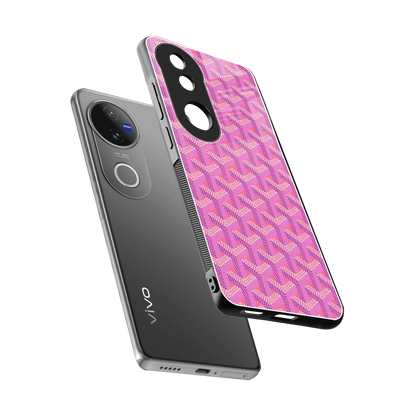 Fusion Wave Pink sleek vivo v50 cover with tempered glass back and TPU edges