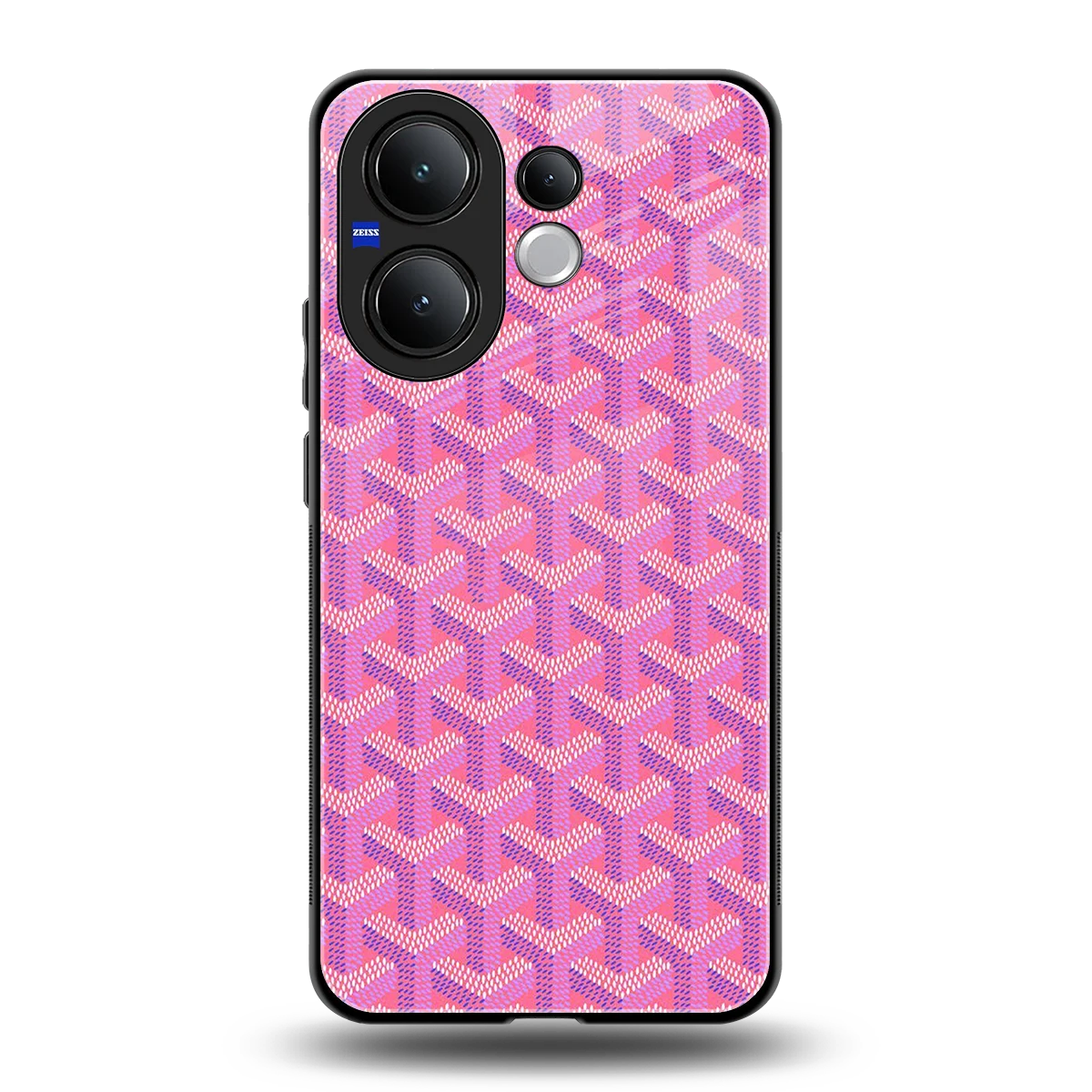 Fusion Wave Pink back phone cover | glass case for vivo v60