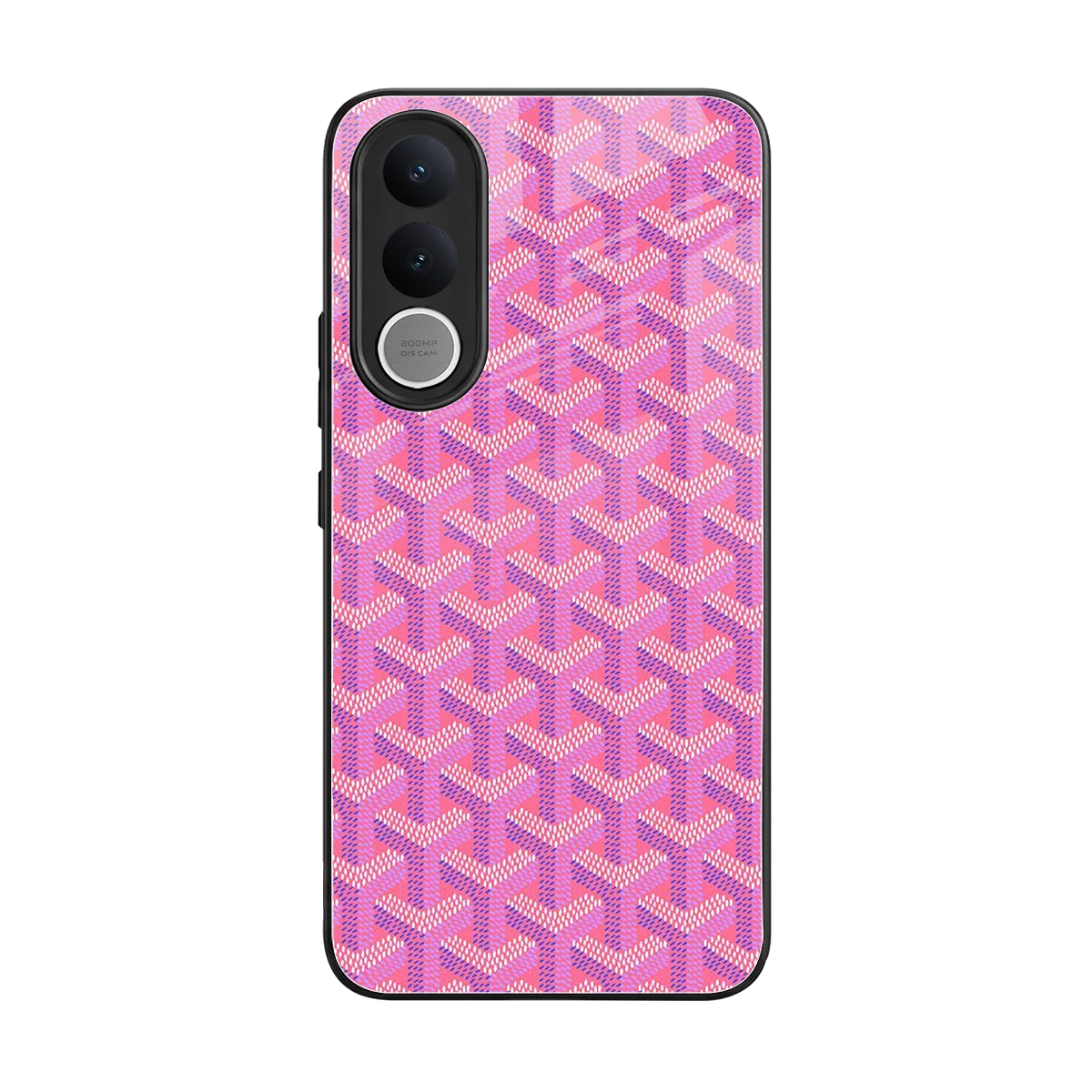 Fusion Wave Pink back phone cover | glass case for vivo v70 fe