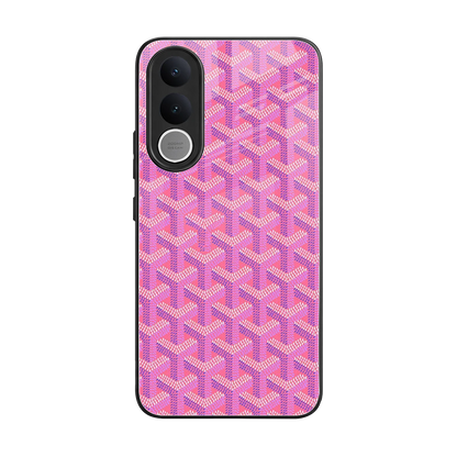 Fusion Wave Pink back phone cover | glass case for vivo v70 fe