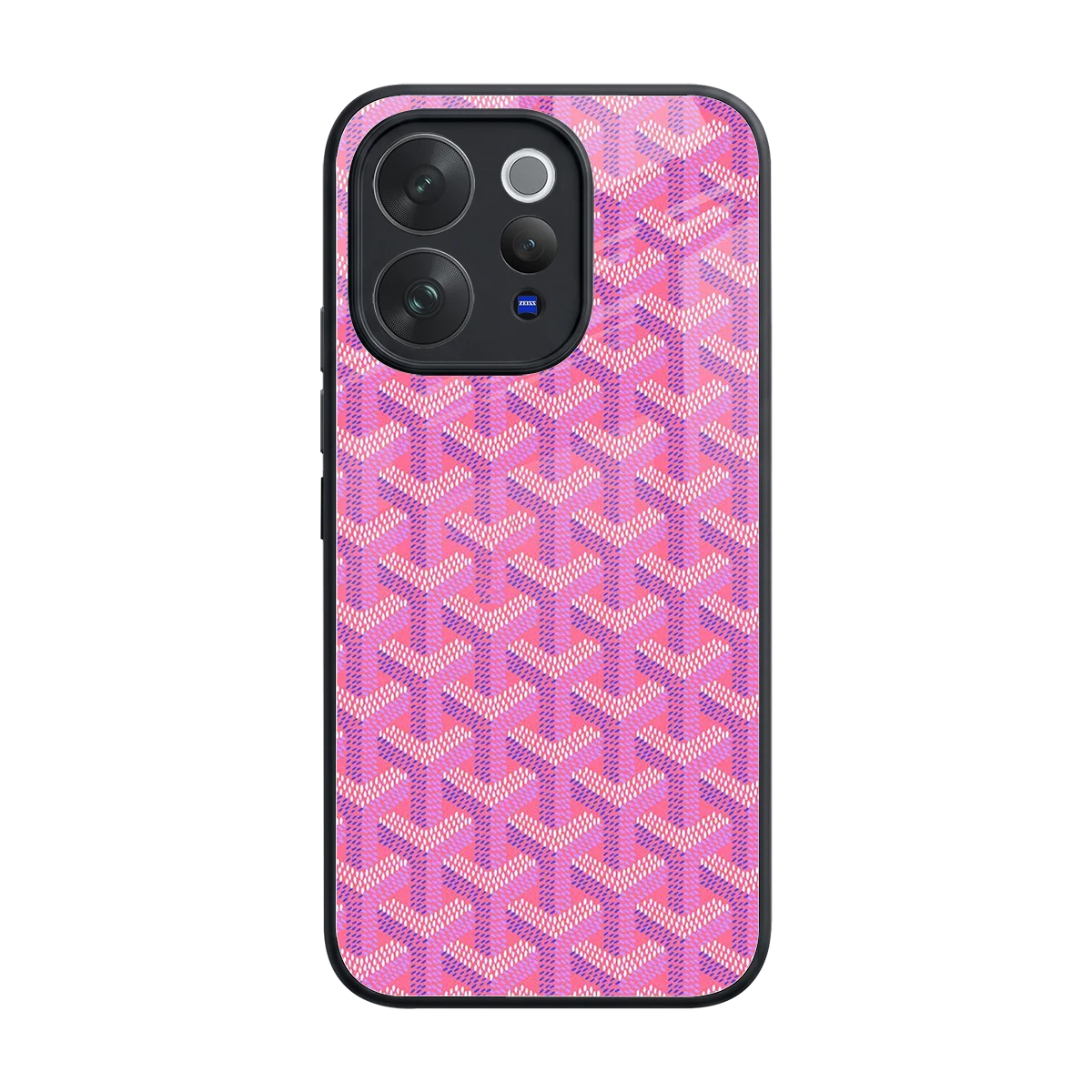 Fusion Wave Pink back phone cover | glass case for vivo v70