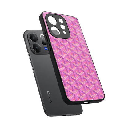 Fusion Wave Pink sleek vivo v70 cover with tempered glass back and TPU edges