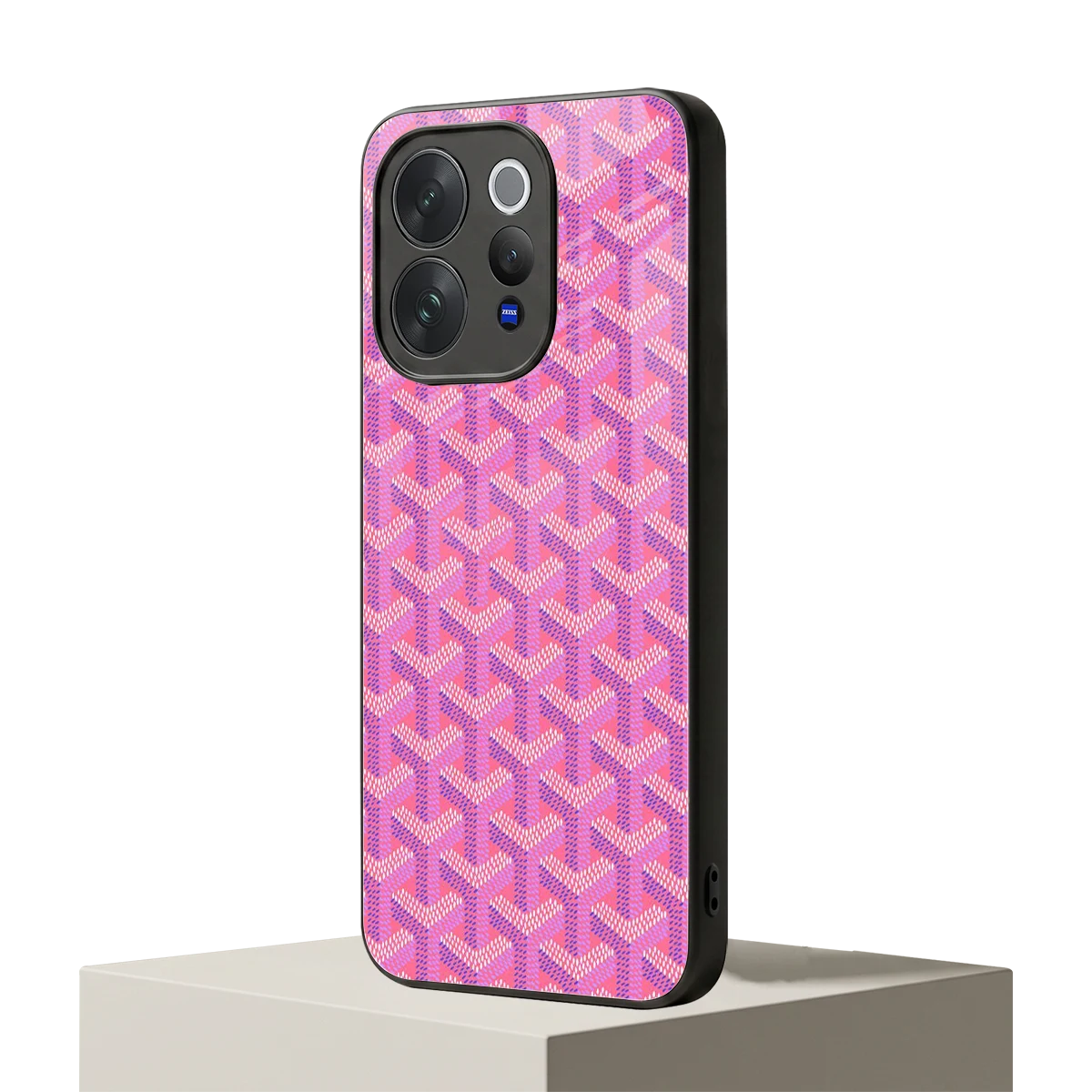 Fusion Wave Pink vivo v70 mobile cover | shockproof glass phone case