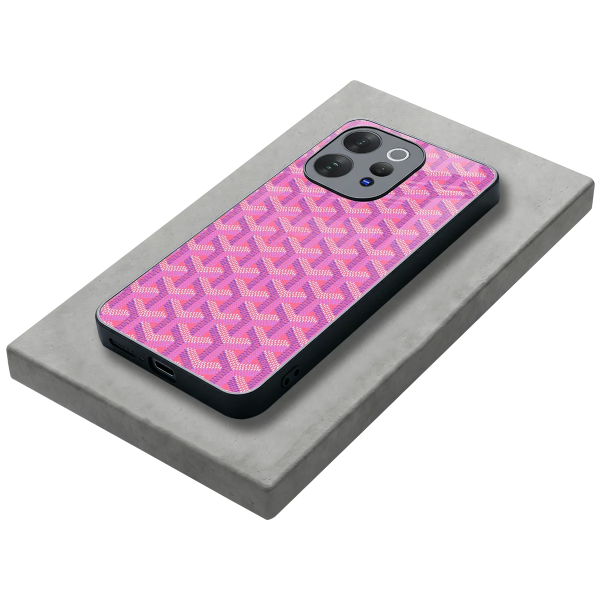 Fusion Wave Pink stylish phone case for vivo v70 elite | glossy glass and slim fit