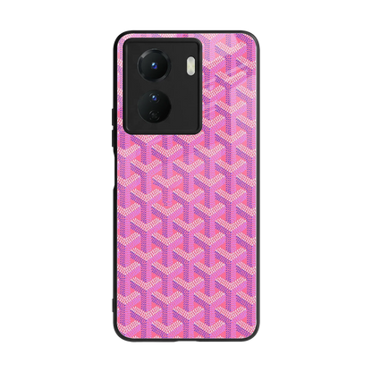 Fusion Wave Pink back phone cover | glass case for vivo y16