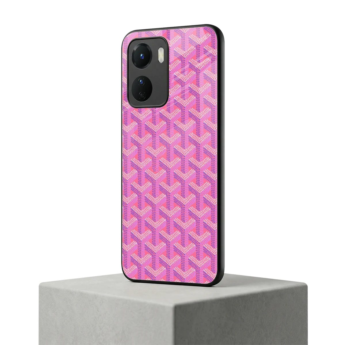Fusion Wave Pink vivo y16 mobile cover | shockproof glass phone case