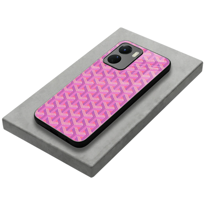 Fusion Wave Pink stylish phone case for vivo y16 | glossy glass and slim fit