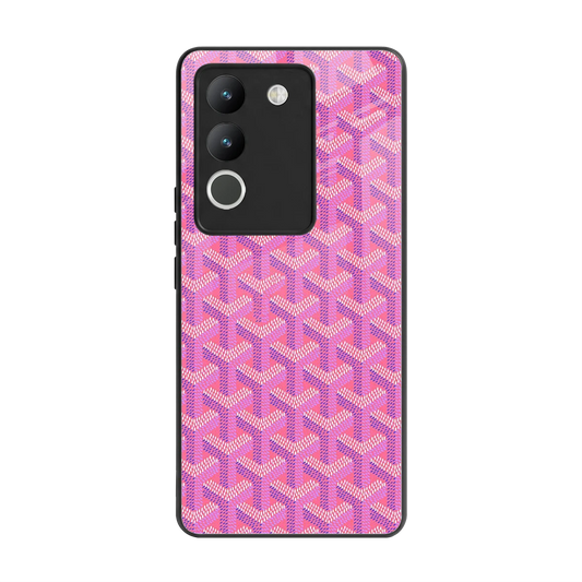 Fusion Wave Pink back phone cover | glass case for vivo y200 5g