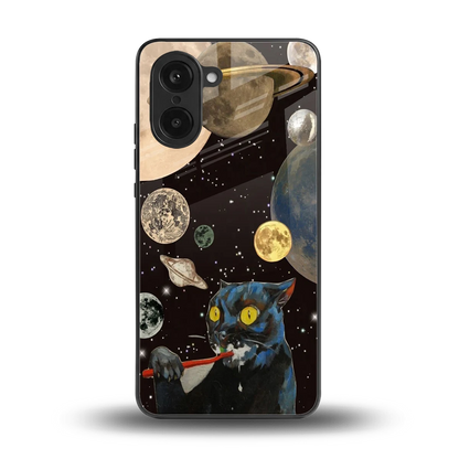 Galactic Purr back phone cover | glass case for oneplus nord ce5 5g