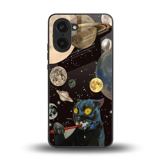 Galactic Purr back phone cover | glass case for oneplus nord ce5 5g