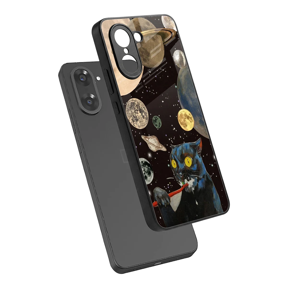Galactic Purr sleek oneplus nord ce5 5g cover with tempered glass back and TPU edges