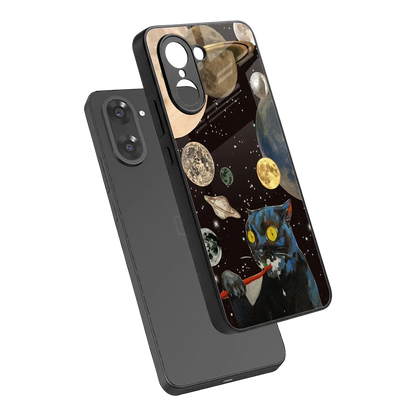 Galactic Purr sleek oneplus nord ce5 5g cover with tempered glass back and TPU edges