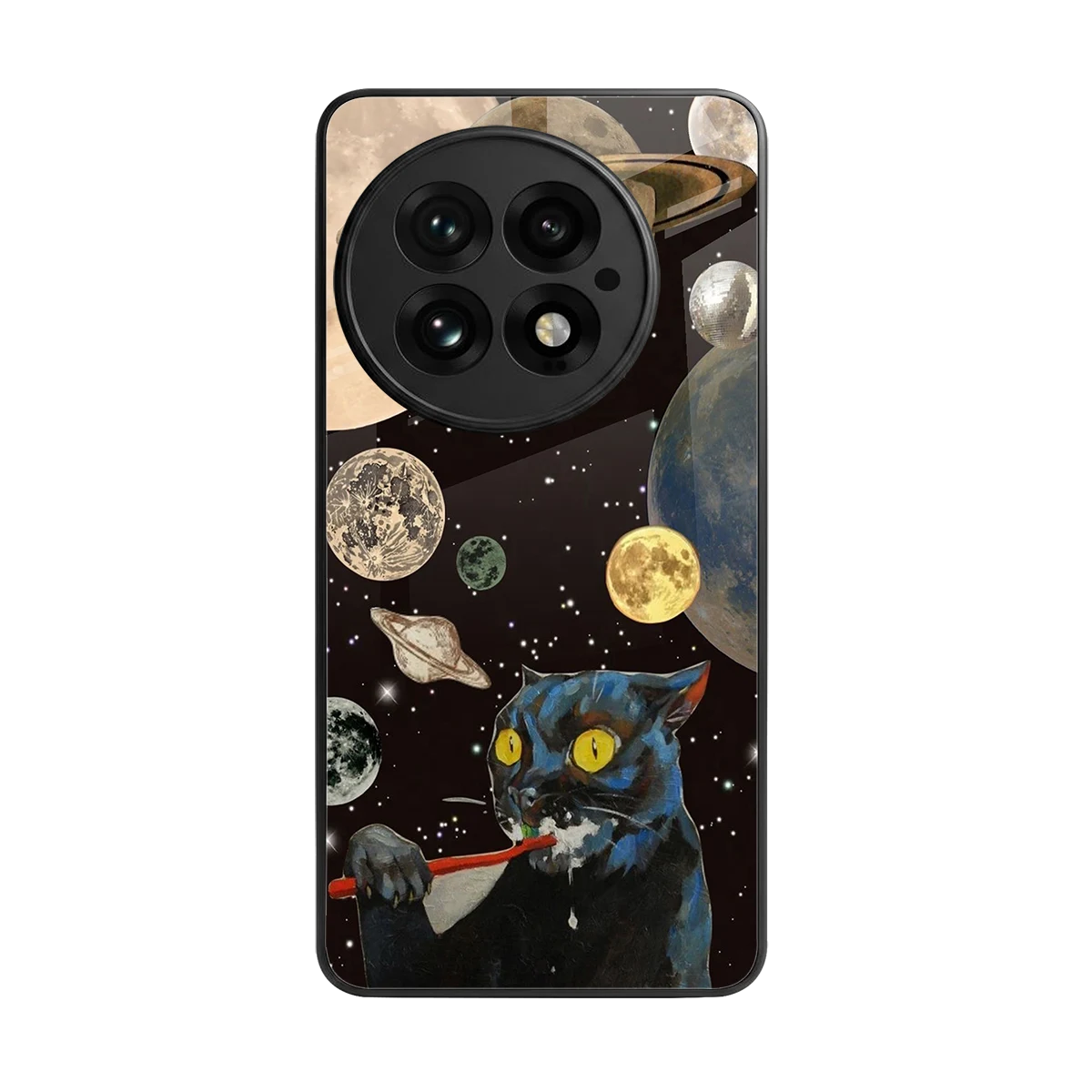 Galactic Purr back phone cover | glass case for oneplus 13