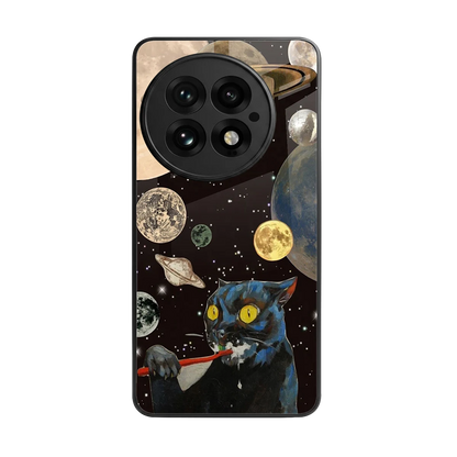 Galactic Purr back phone cover | glass case for oneplus 13
