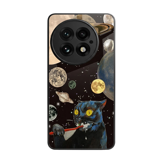 Galactic Purr back phone cover | glass case for oneplus 13