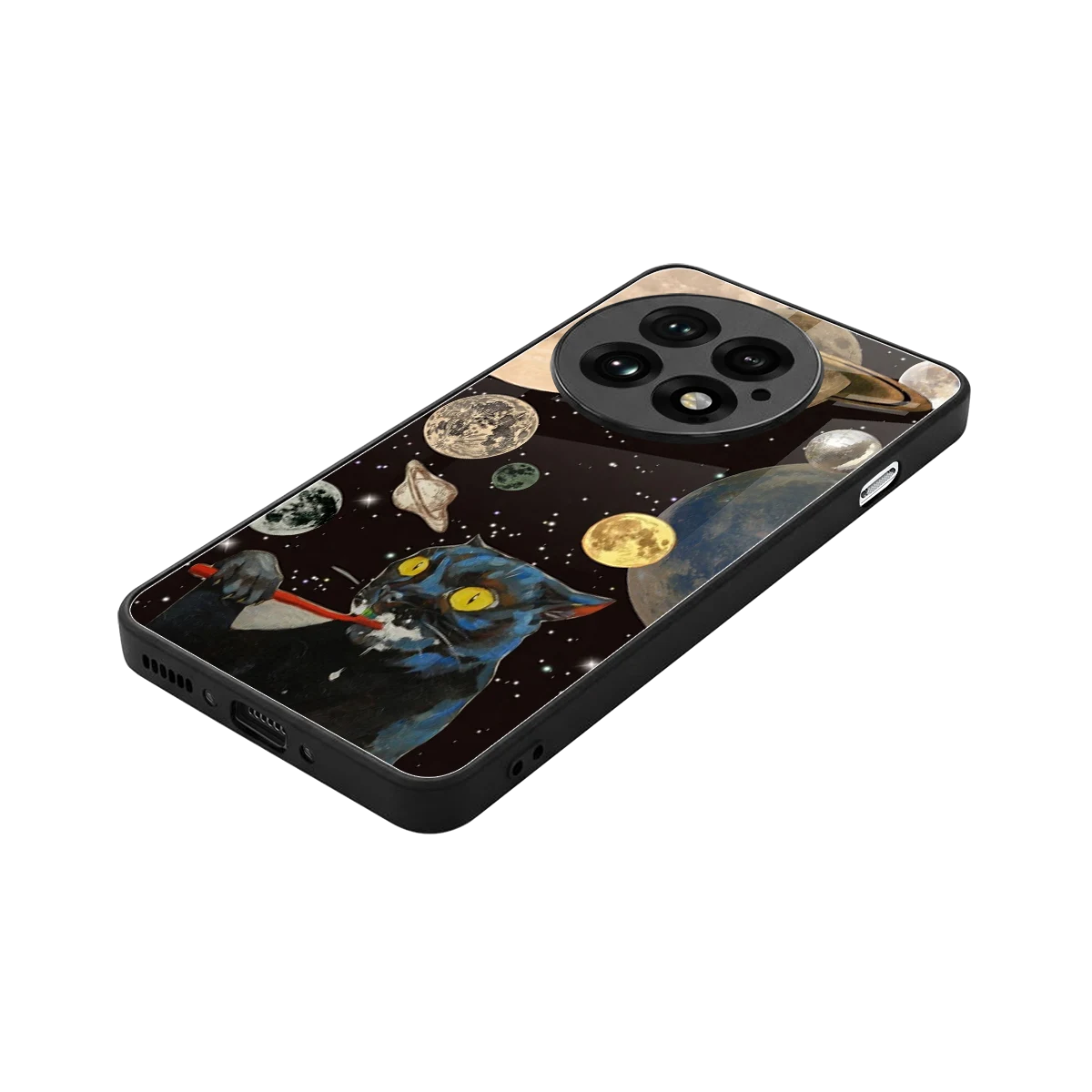 Galactic Purr stylish phone case for oneplus 13 | glossy glass and slim fit