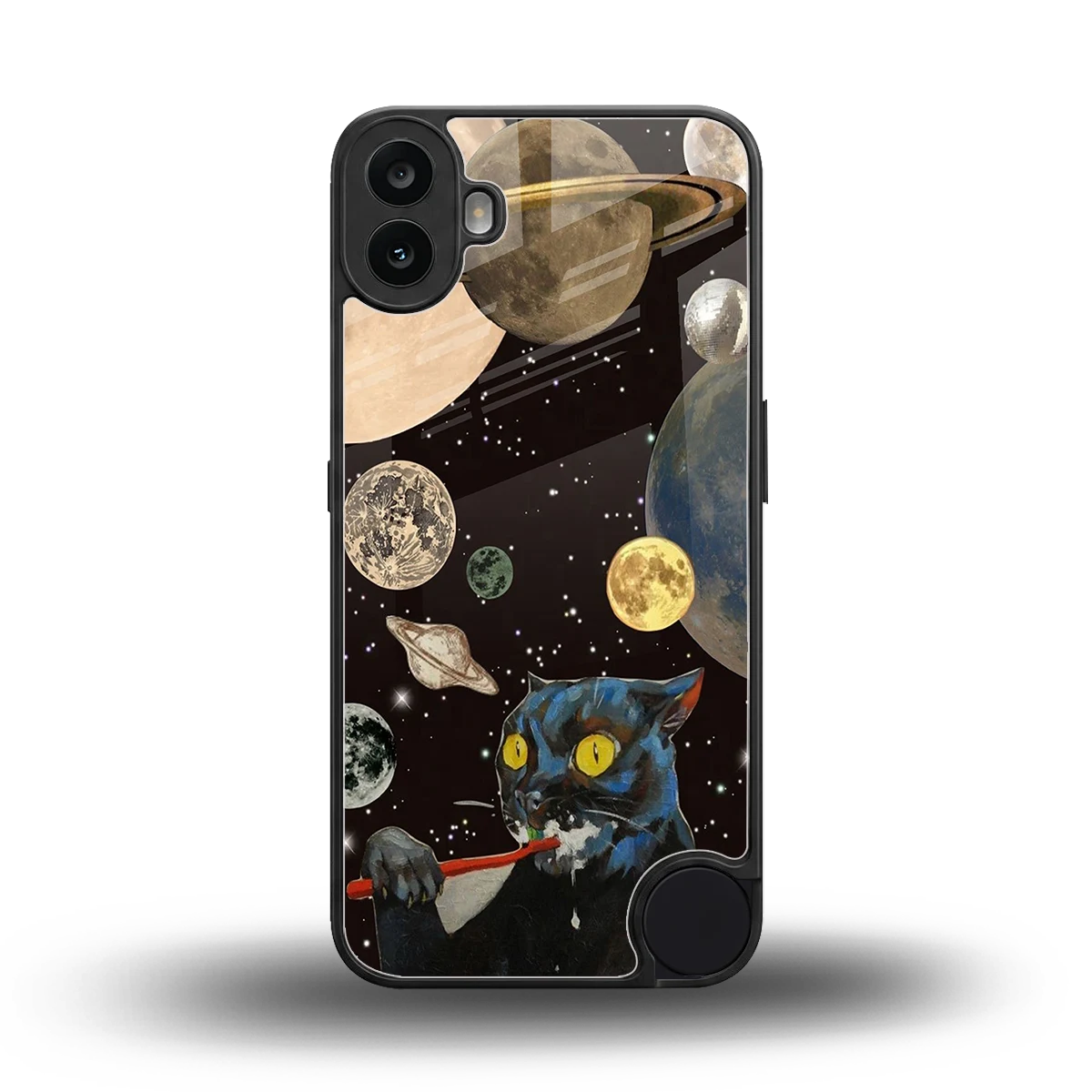 Galactic Purr back phone cover | glass case for cmf nothing phone 1