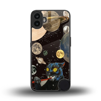 Galactic Purr back phone cover | glass case for cmf nothing phone 1