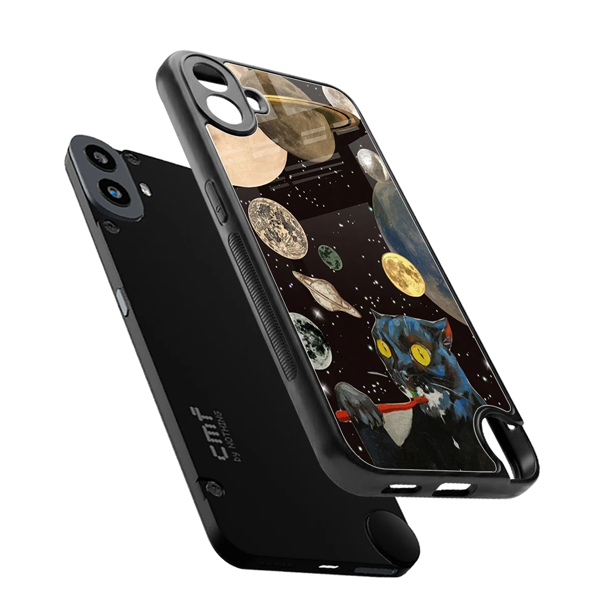 Galactic Purr sleek cmf nothing phone 1 cover with tempered glass back and TPU edges