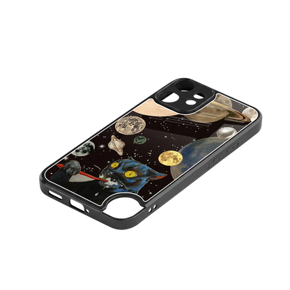 Galactic Purr stylish phone case for cmf nothing phone 2 pro | glossy glass and slim fit