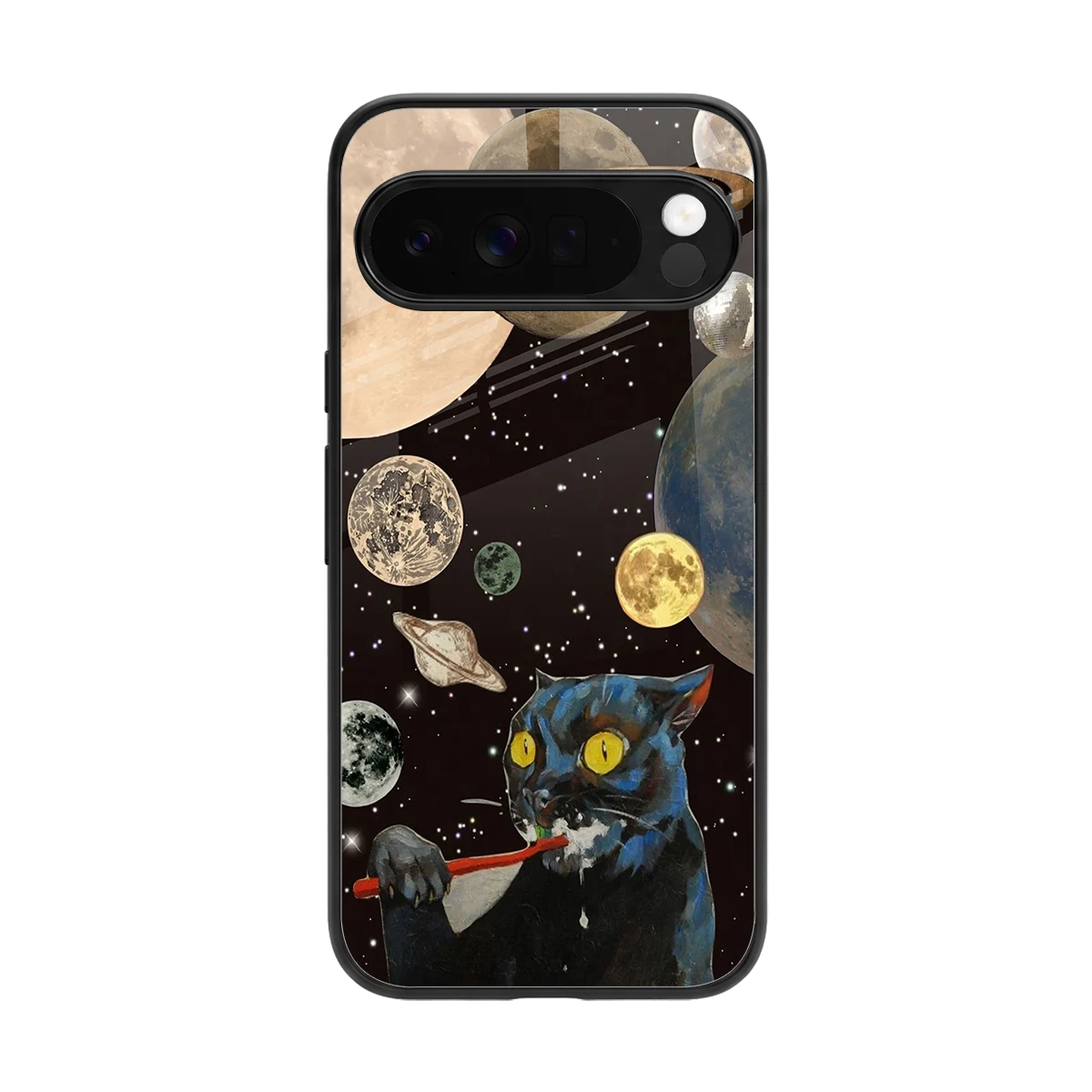 Galactic Purr back phone cover | glass case for google pixel 10 pro xl