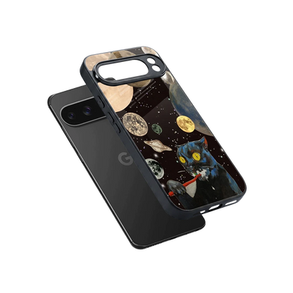 Galactic Purr sleek google pixel 10 pro xl cover with tempered glass back and TPU edges