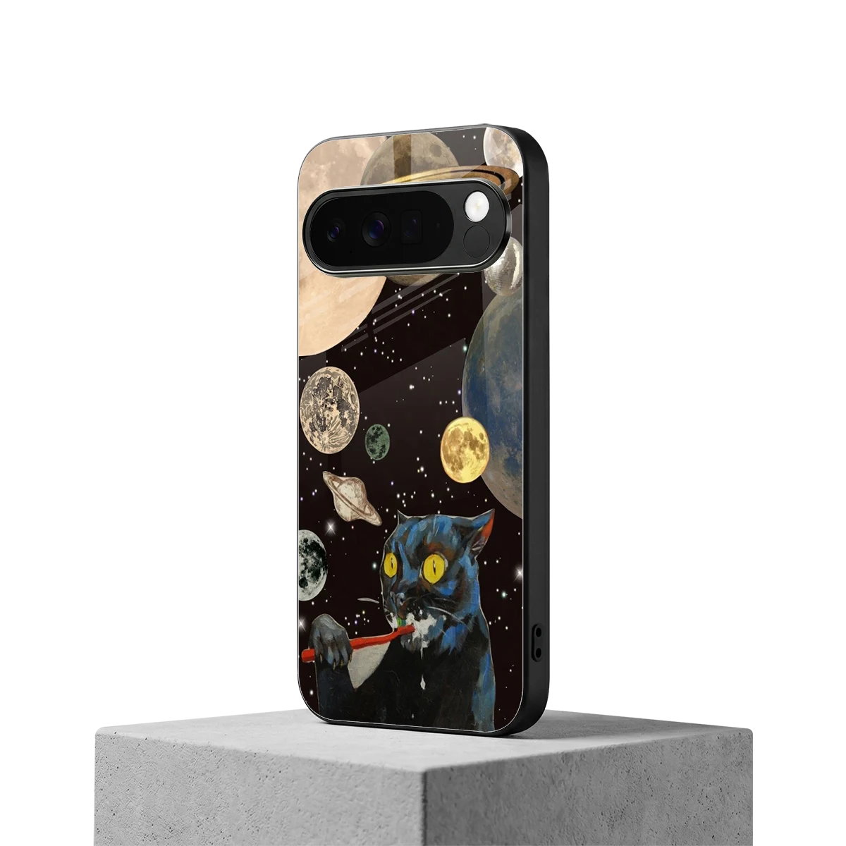 Galactic Purr google pixel 10 pro xl mobile cover | shockproof glass phone case