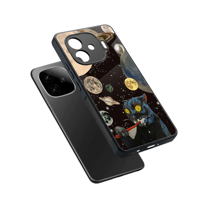 Galactic Purr sleek iqoo neo 10r 5g cover with tempered glass back and TPU edges