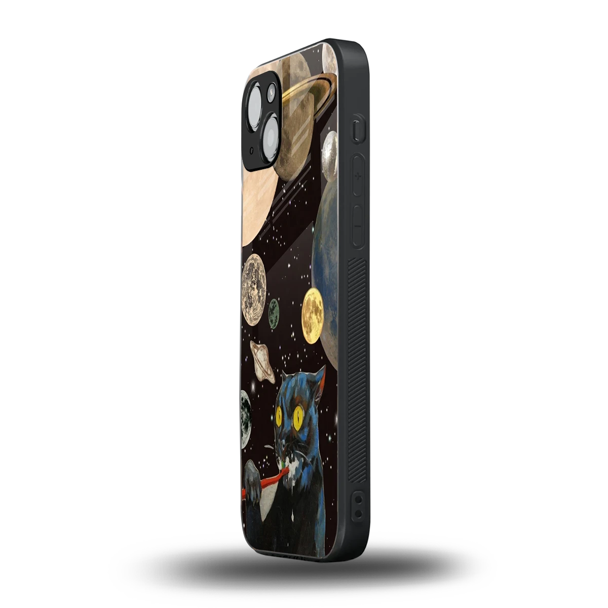 Galactic Purr iphone 14 plus mobile cover | shockproof glass phone case