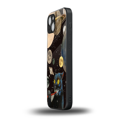 Galactic Purr iphone 14 plus mobile cover | shockproof glass phone case