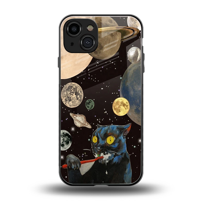 Galactic Purr back phone cover | glass case for iphone 15