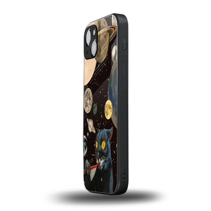Galactic Purr iphone 15 mobile cover | shockproof glass phone case