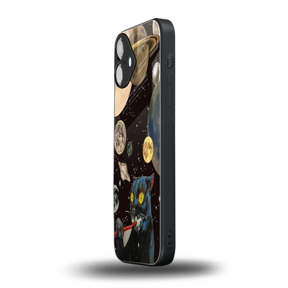 Galactic Purr iphone 16 plus mobile cover | shockproof glass phone case