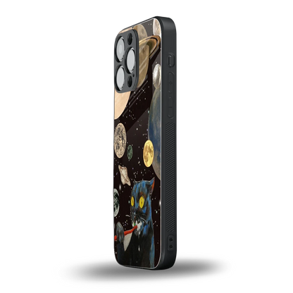 Galactic Purr iphone 16 pro max mobile cover | shockproof glass phone case