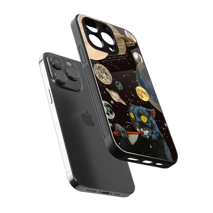 Galactic Purr sleek iphone 16 pro cover with tempered glass back and TPU edges