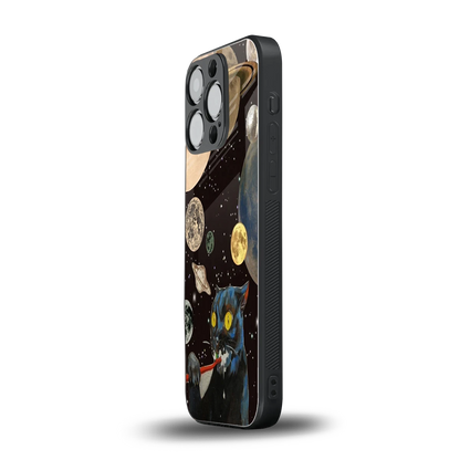 Galactic Purr iphone 16 pro mobile cover | shockproof glass phone case