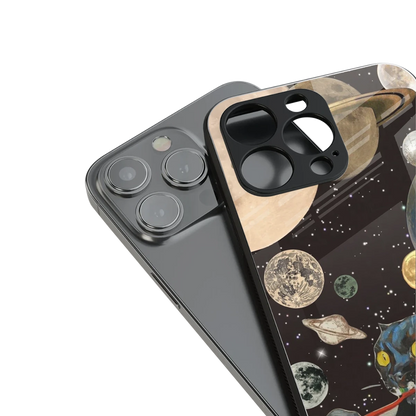 Galactic Purr stylish phone case for iphone 15 | glossy glass and slim fit